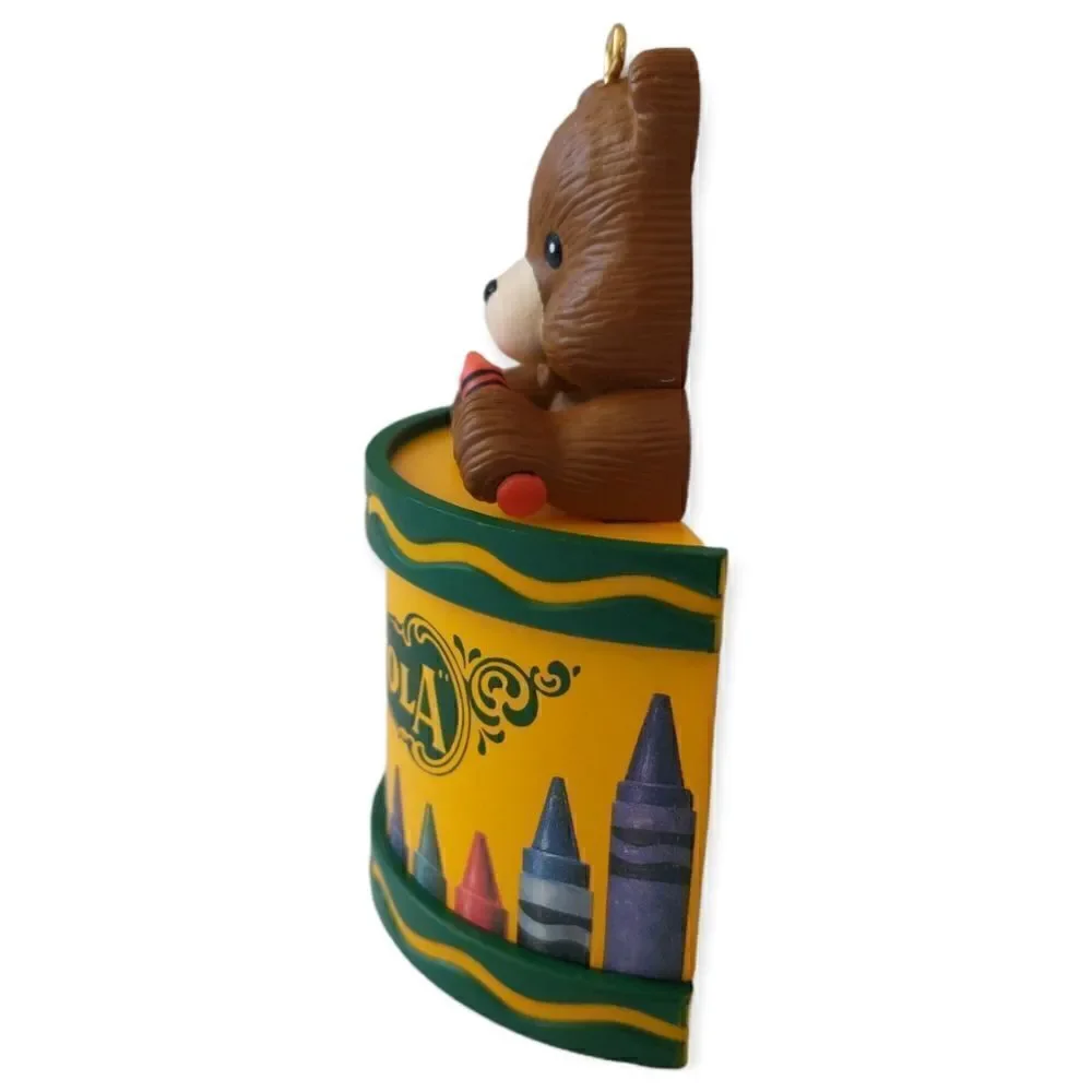 Crayola Ornament Christmas Teddy Bear Crayons Binney Smith Teacher Gift Vtg 1992